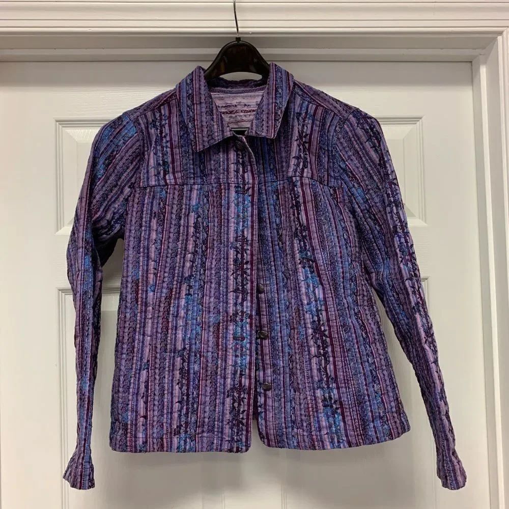 Handmade Reversible Blue Lavender Jacket sz 12